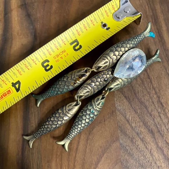 Retro Fish Drop/Dangle Statement Clip On Earrings - Picture 2 of 8